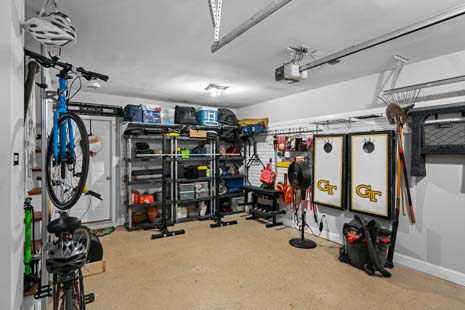 Deep one-car garage with room for storage